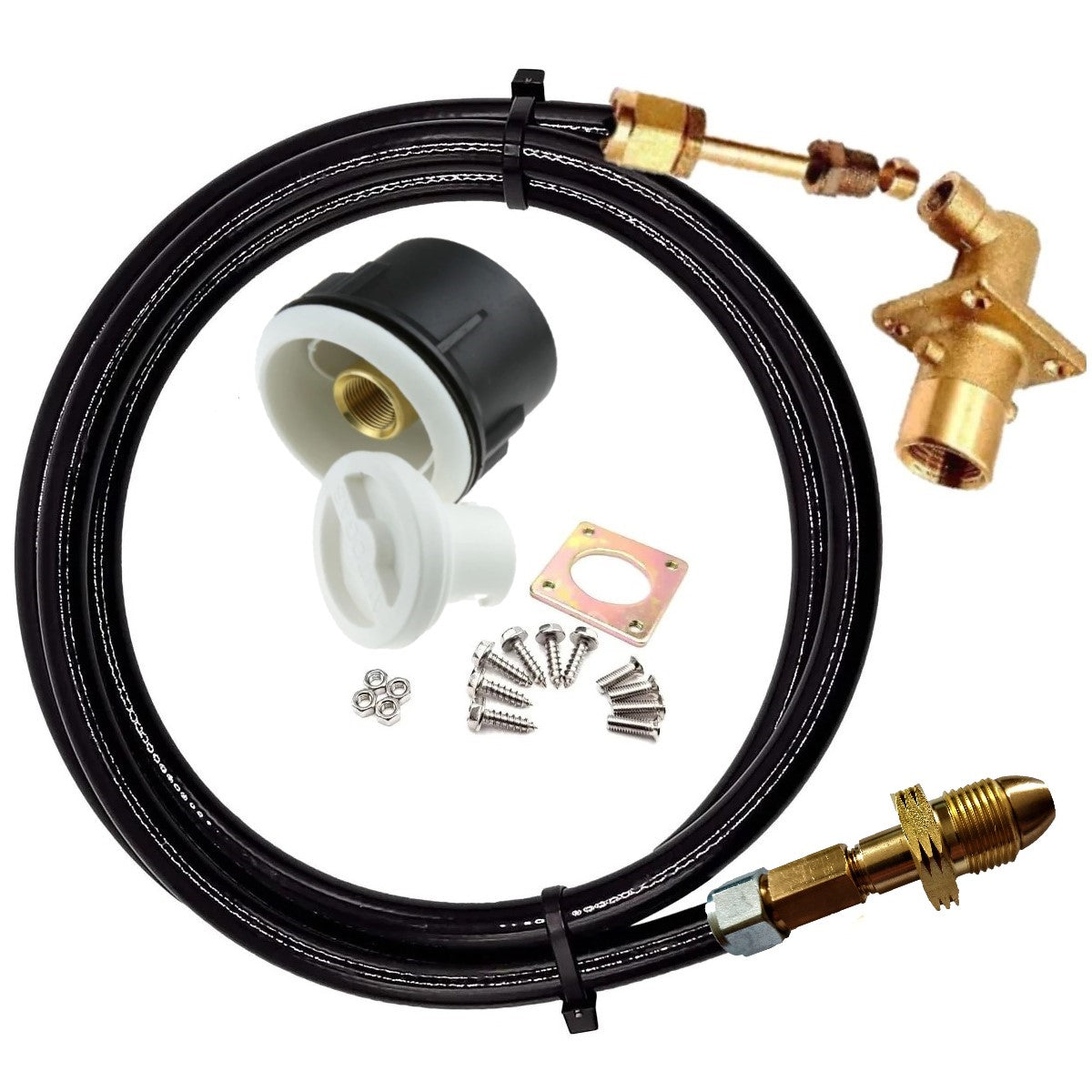 LPG Bayonet Elbow 8mm Filling Point to safefill propane gas bottle  straight Swivel Connector with Pipe and White Housing Box