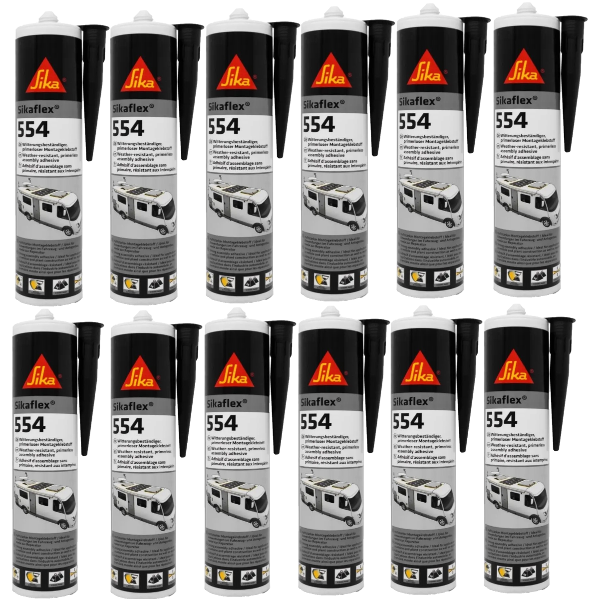 BOX of Sikaflex® 554 300ml - black sealant (12 ITEMS)