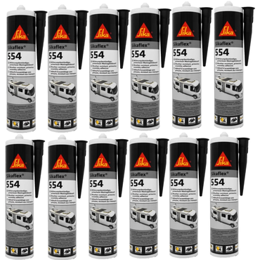 BOX of Sikaflex® 554 300ml - black sealant (12 ITEMS)