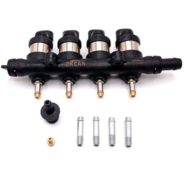 LPG CNG Injectors rail ULTRA FAST OKCAN 4 cyl. 2 ohm universal  STAG,E-GAS....