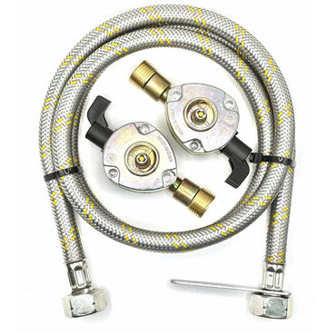 LPG 1 .5 Meter pipe With 20mm Clip On Type Gas Bottle Adapters On Both Ends.