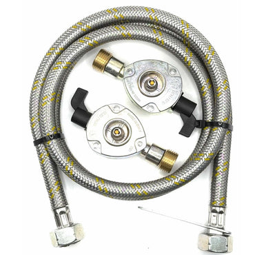 LPG 1 .5 Meter pipe With 21mm Clip On Type Gas Bottle Adapters On Both Ends.