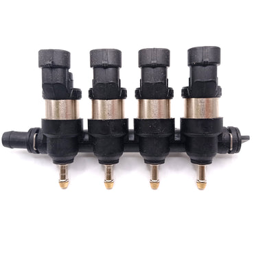 LPG CNG Injectors rail ULTRA FAST OKCAN 4 cyl. 2 ohm universal  STAG,E-GAS....