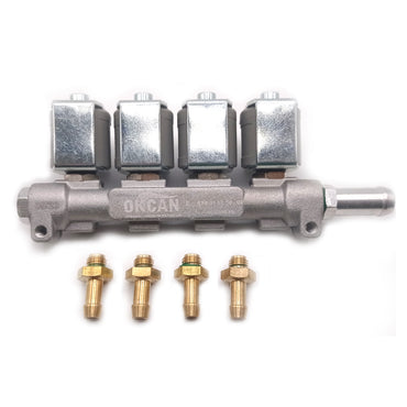 LPG CNG Injectors rail FAST OKCAN IG1 Apache 4 cyl. 2 ohm IG1/IG2, STAG,E-GAS....