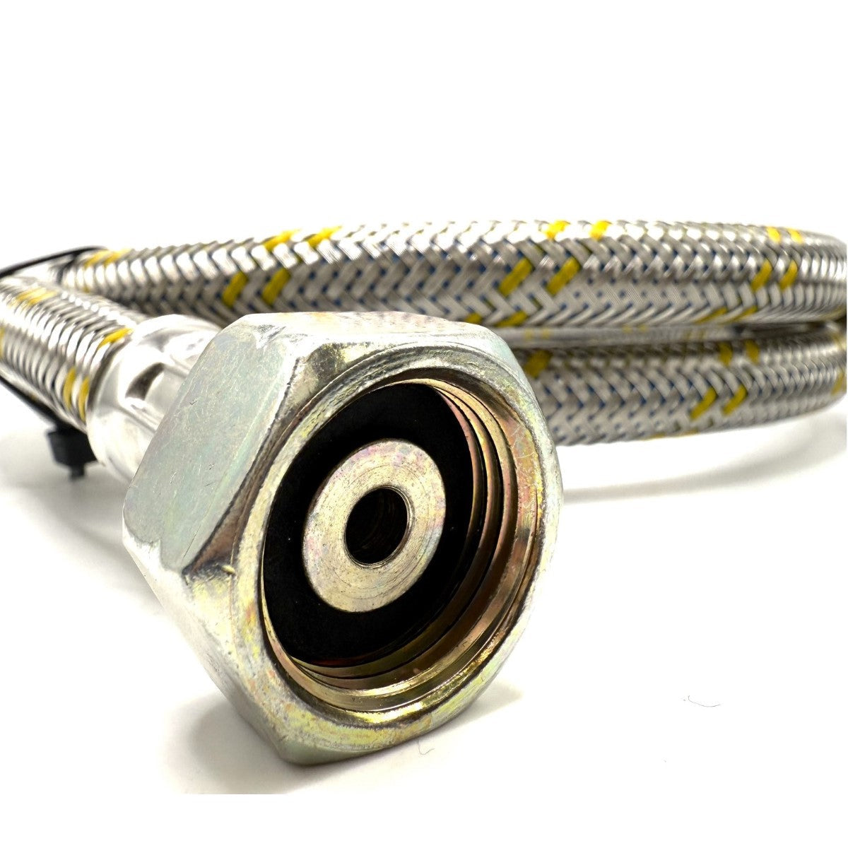 Flexible reinforced steel pipe with two way connectors 21.8 LH