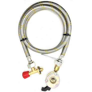 Flexible Reinforced Steel Pipe With Campingaz Bottle 901,904,907 Connector to 20mm Gas Cylinder Clip On Set