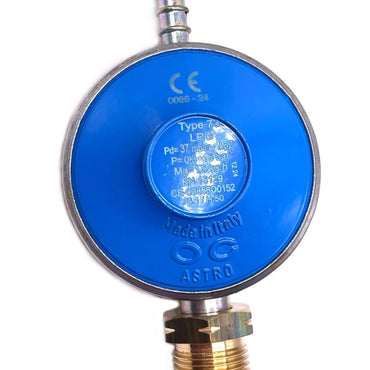 Propane Gas Regulator 37Mbar Standard Screw Type 1.5 Kg/H Fits Calor/Flogas with Hose