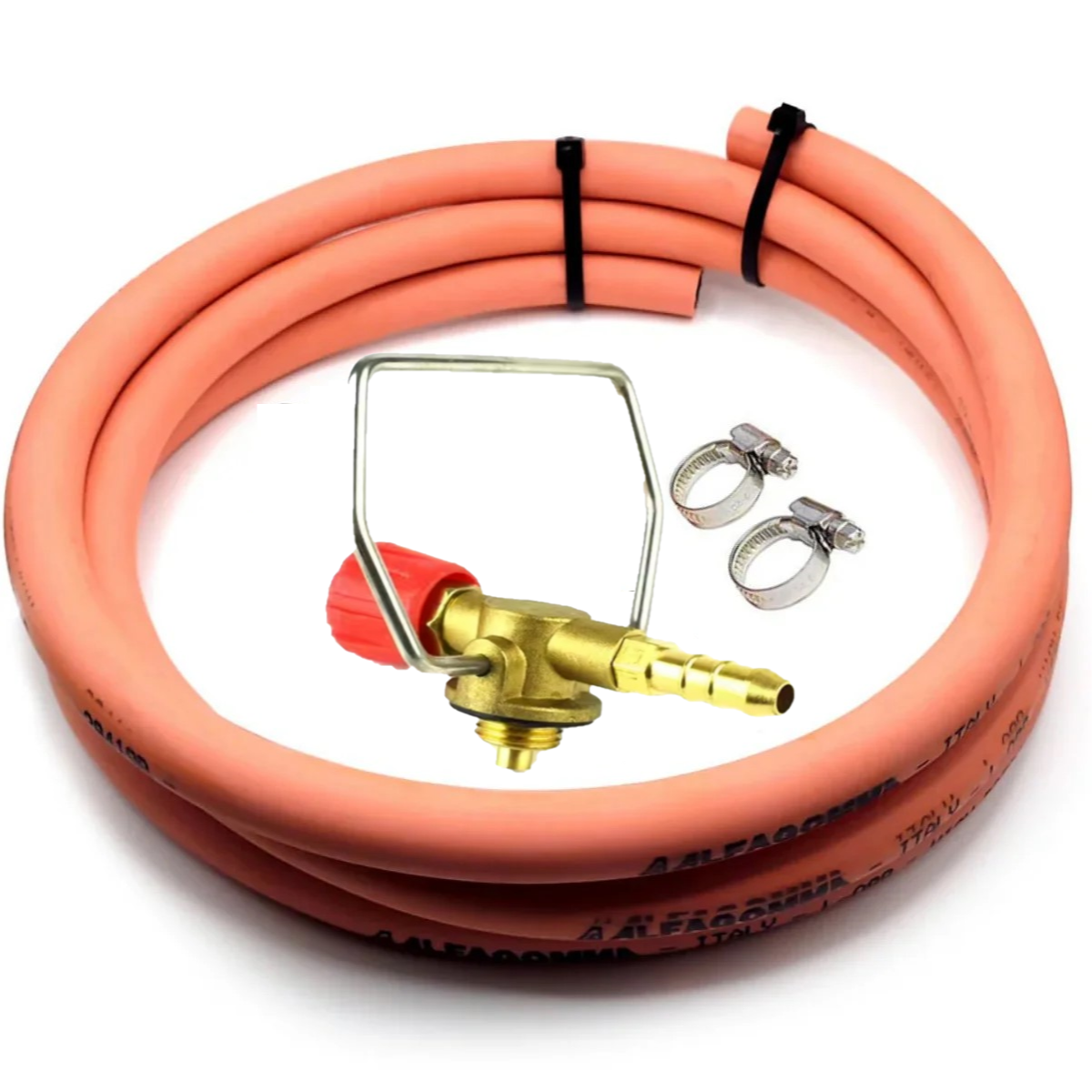 Campingaz Cylinder Valve with orange Hose, For Butane 901, 904 and 907 Cylinders Campingas