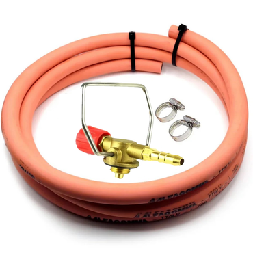 Campingaz Cylinder Valve with orange Hose, For Butane 901, 904 and 907 Cylinders Campingas