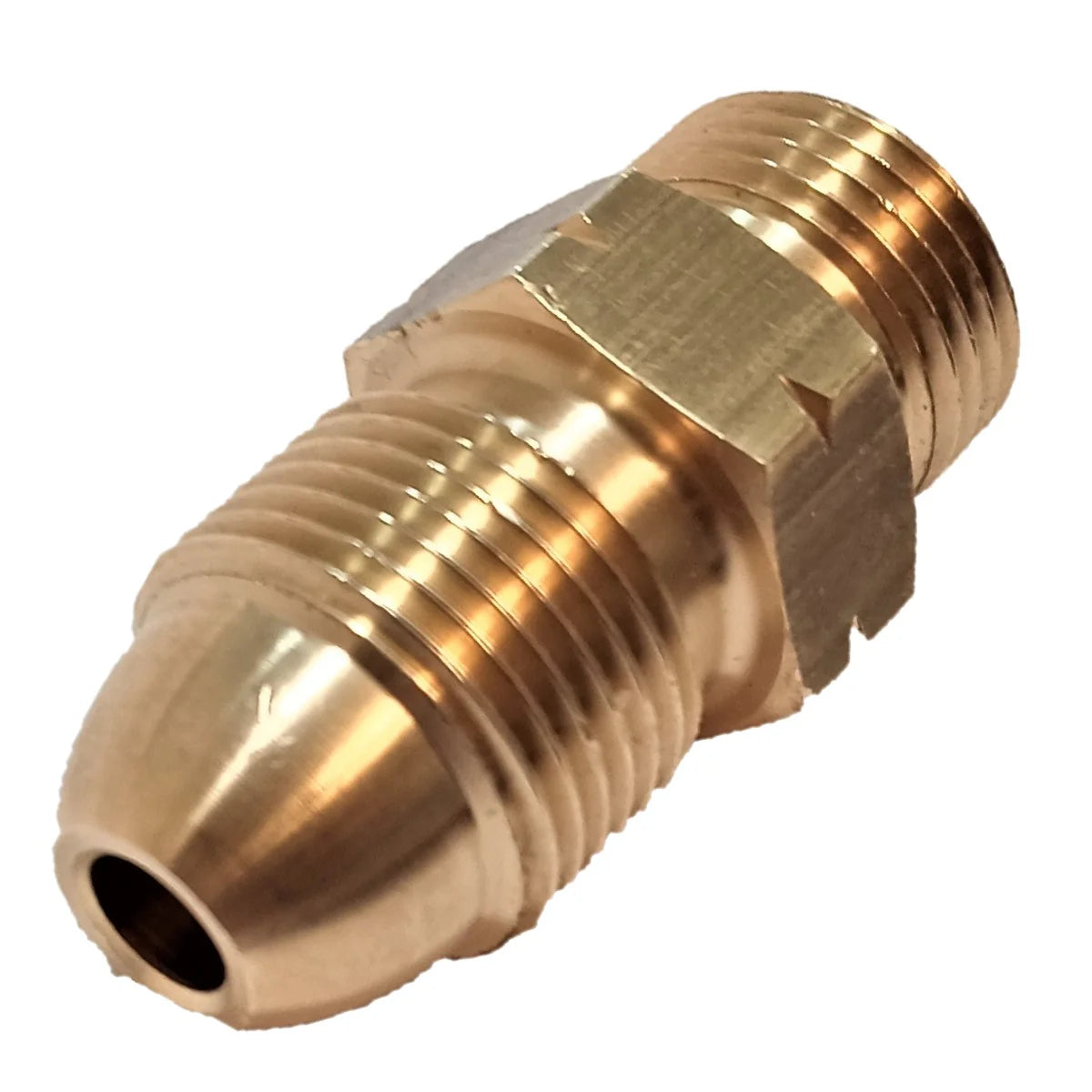 1 Meter Flexible Reinforced Steel Pipe With  SWIVEL W20 RH Fitting And UK Gas Bottle 5/8" LH POL Adapter to 21.8 mm LH.