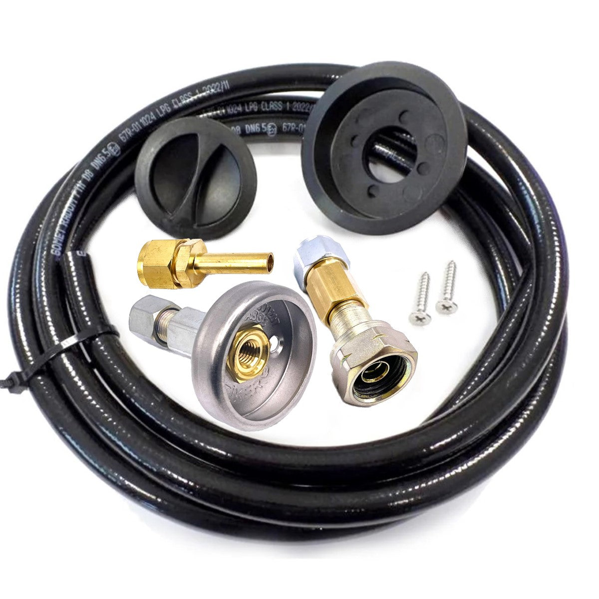 LPG Italian Gas Bottle 20mm Refill Kit with Non Return Valve DISH 2 METRES