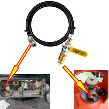 LPG Gas Propane Transfer Refill Set 4-Hole autogas tank 1/2-20 UNF to 5/8" pol Type Cylinders