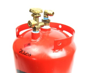 LPG GPL JIC UK Bayonet Adapter to Refill Gaslow GasIt Bottle 3/4"unf to 21.8mm