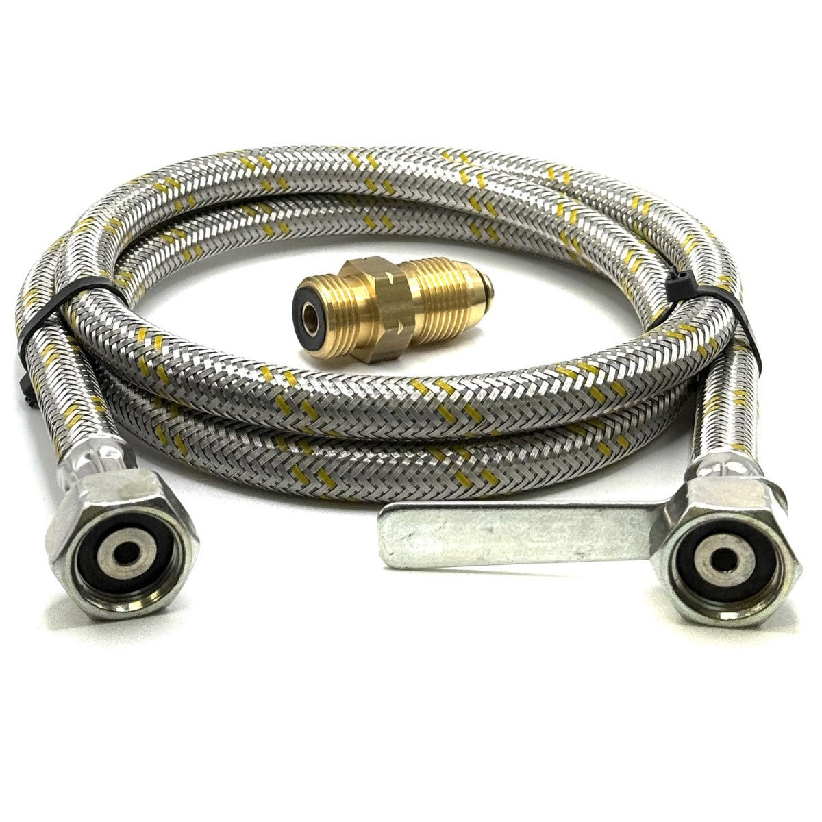 USA Gas Bottle LH POL Adapter x to 21.8 mm LH pigtail With Reinforced pipe