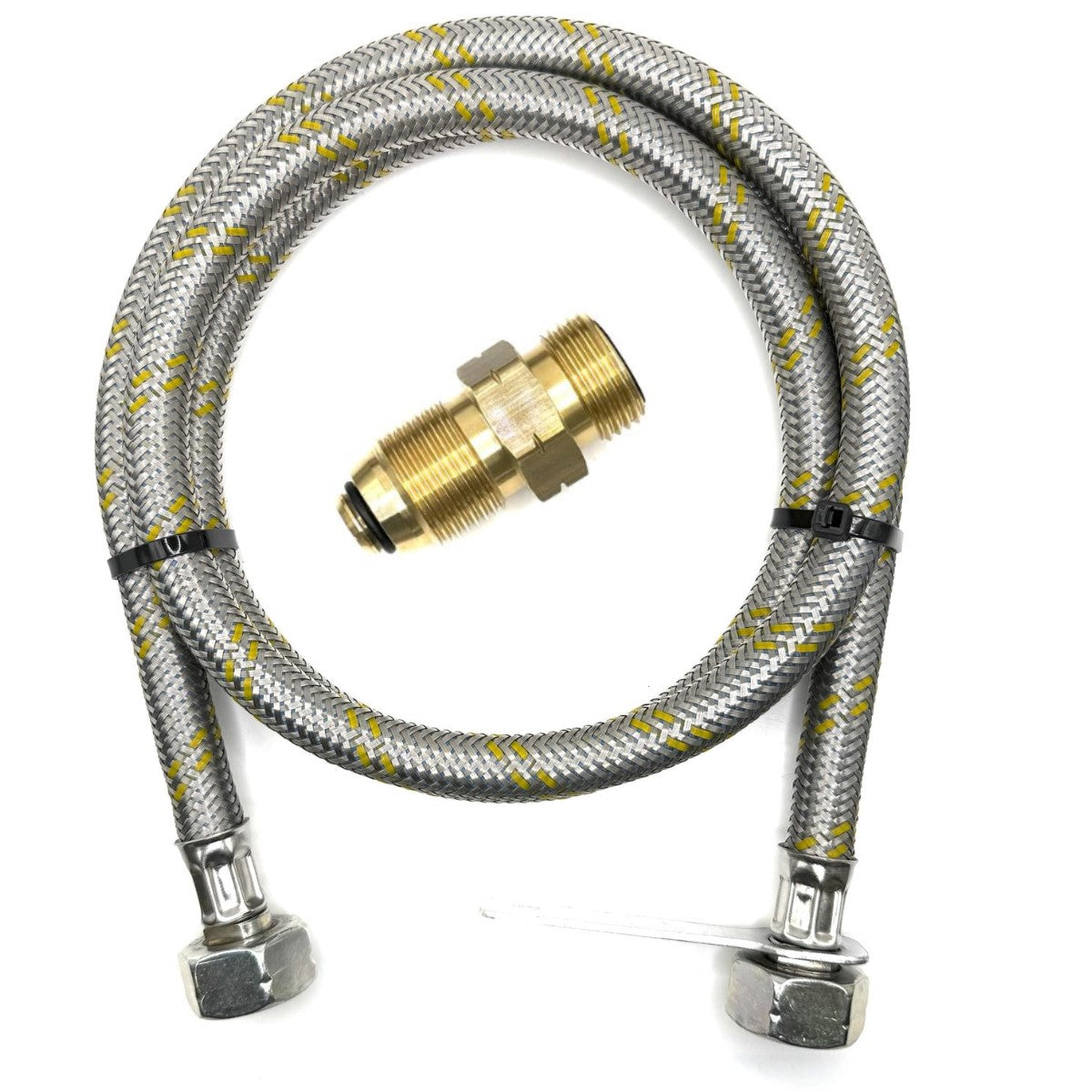 USA Gas Bottle LH POL Adapter x to 21.8 mm LH pigtail With Reinforced pipe