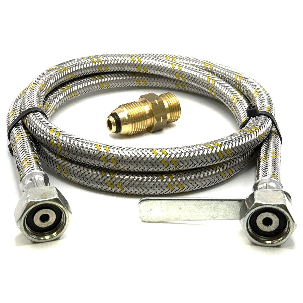 USA Gas Bottle LH POL Adapter x to 21.8 mm LH pigtail With Reinforced pipe