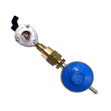 21mm Clip On Gas Cylinder Adapter Set with 37Mbar Gas Regulator and Nut Fitting