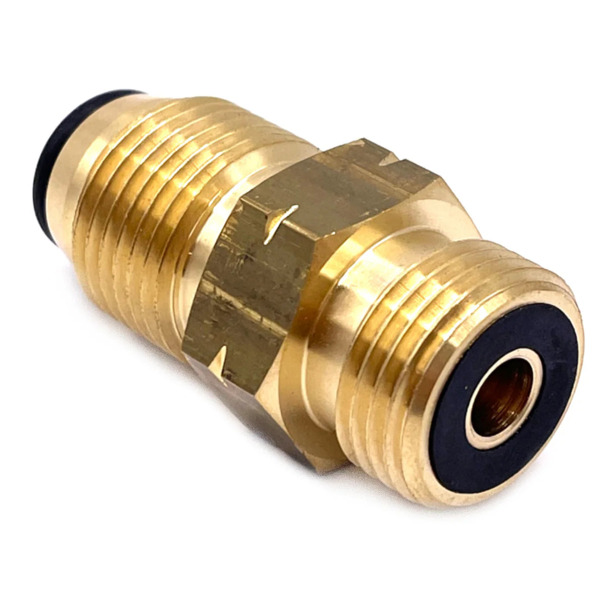 1.5 Meter Flexible Reinforced Steel Pipe With  SWIVEL W20 RH Fitting And USA Gas Bottles LH POL Adapter to 21.8 mm LH.