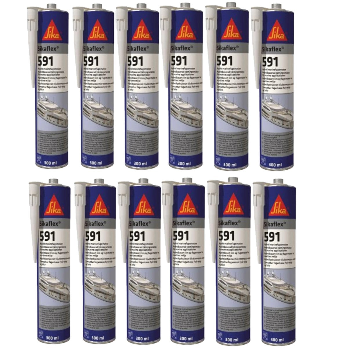 BOX of Sikaflex Marine 591 white 300ml (12 ITEMS)