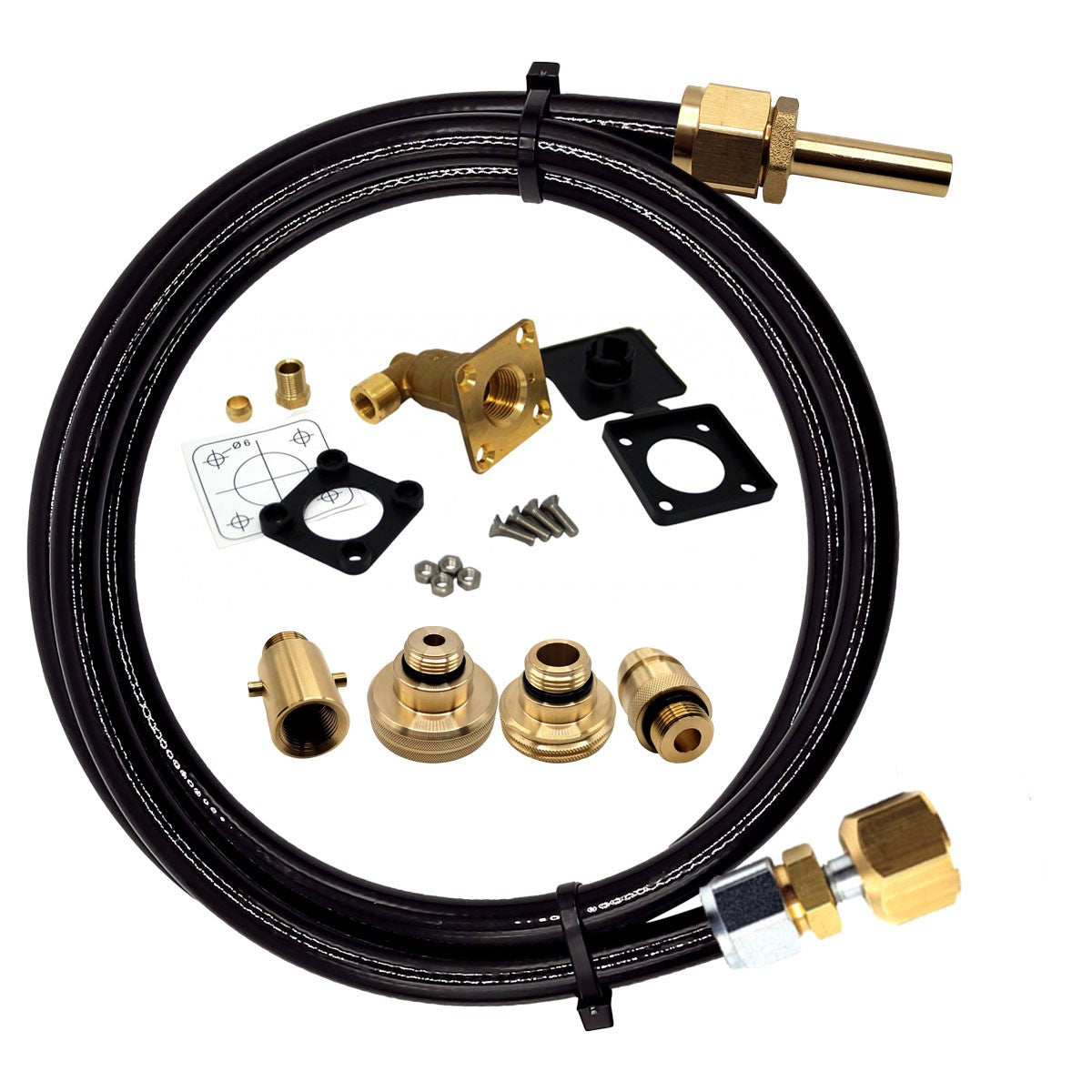 2 metres LPG GPL Refillable Gas Bottle Refill Set with All LPG Adapters Kit ACME DISH EURONOZZLE BAYONET & Non Return Valve Filling Point