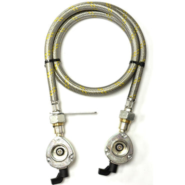 LPG 1 .5Meter pipe With 27mm Clip On Type Gas Bottle Adapters On Both Ends.