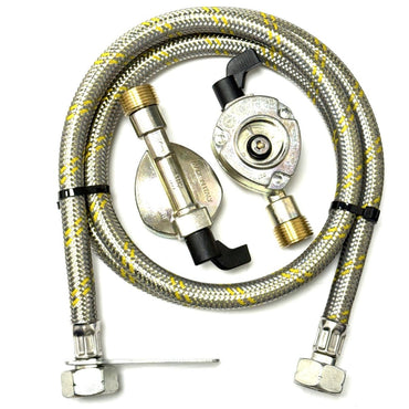 LPG 1 .5Meter pipe With 27mm Clip On Type Gas Bottle Adapters On Both Ends.