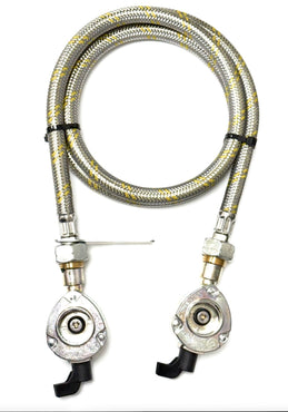 LPG 1.5  Meter pipe With 22mm Clip On Type Gas Bottle Adapters On Both Ends.