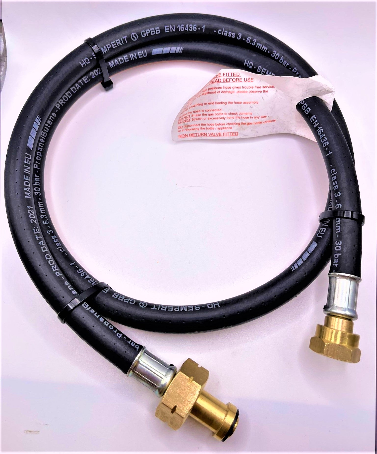 1 meter 40"Pigtail to connect butane, propane 21.8mm gas bottle to motorhome, caravan pressure regulator 21.8 LH x W20RH( 20mm)