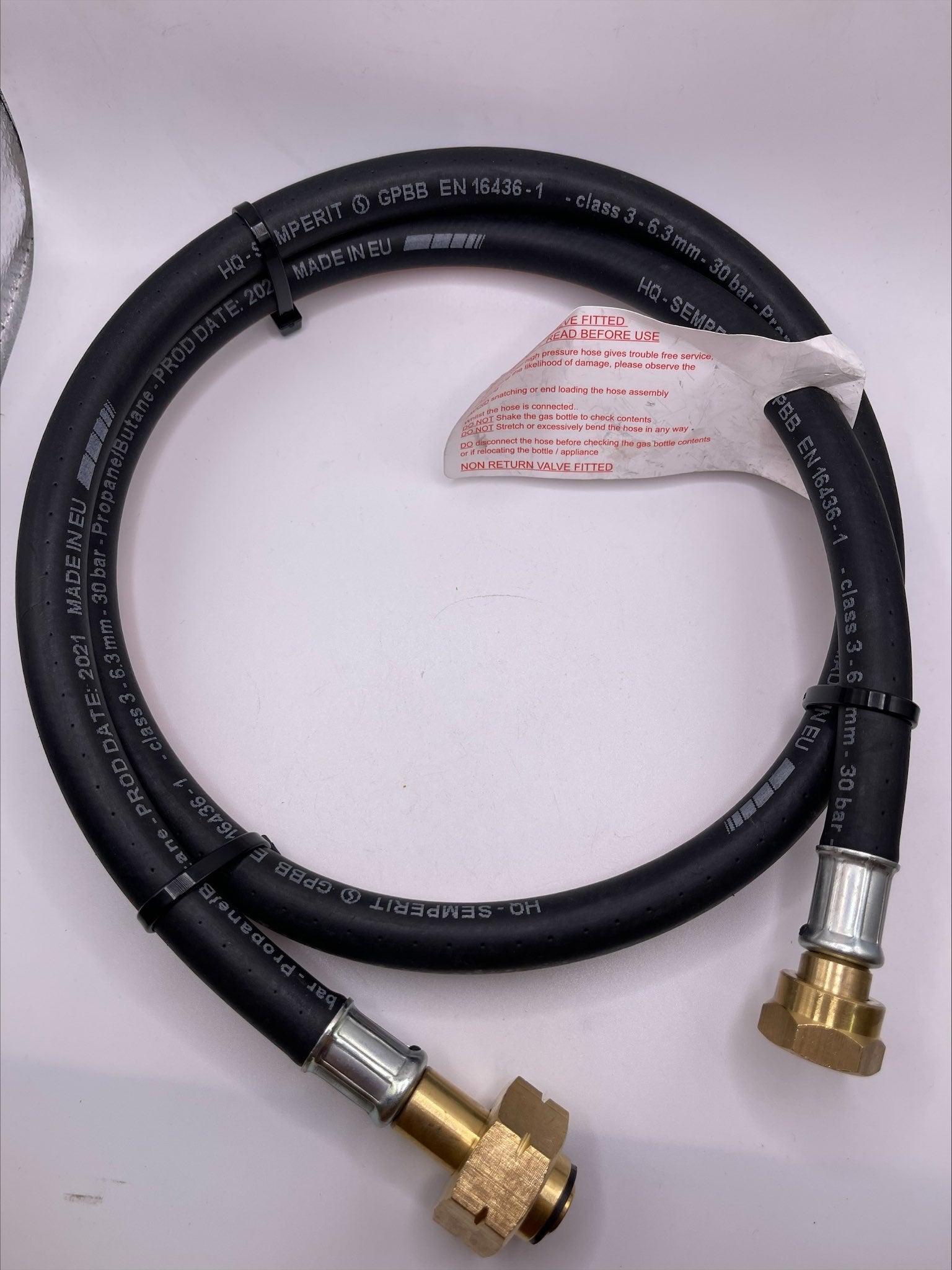 1 meter 40"Pigtail to connect butane, propane 21.8mm gas bottle to motorhome, caravan pressure regulator 21.8 LH x W20RH( 20mm)