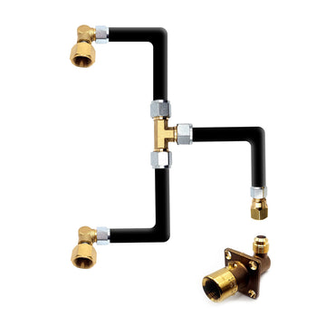 LPG Bayonet Elbow Filling Point to Two Elbowed Gas It or Gaslow Bottle Swivel Connectors with Pipe