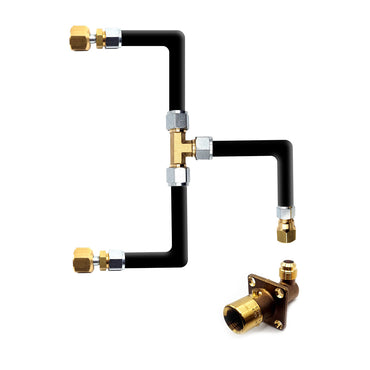 LPG Bayonet Elbow JIC Filling Point to Two Gas It or Gaslow Bottle Swivel Connectors with Pipe