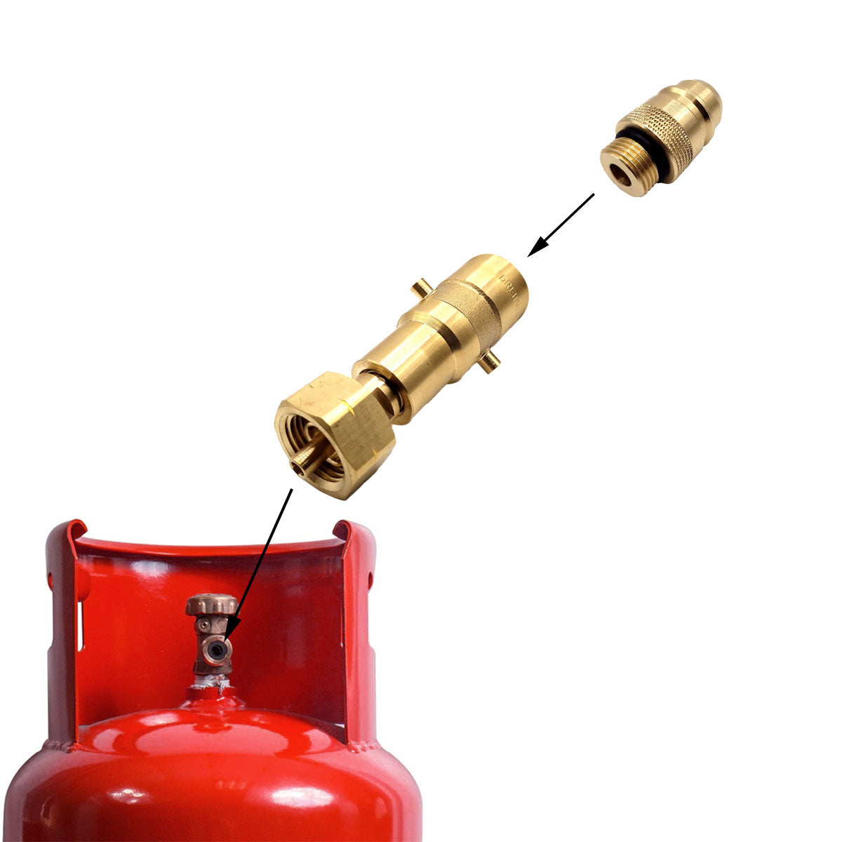 LPG GPL EURONOZZLE & Bayonet European Gas Bottle Refill Adapter M22  to Fill in Spain and Portugal