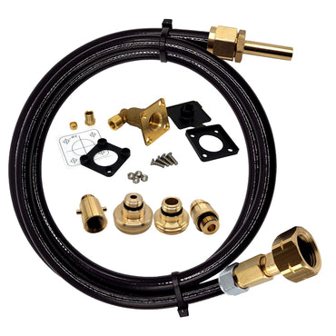2 metres LPG GPL European Gas Bottle Refill Set with All LPG Adapters Kit ACME DISH EURONOZZLE BAYONET & Non Return Valve Filling Point