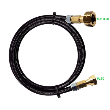 Pigtail to connect propane, butane gas bottle to motorhome, caravan pressure regulator 21.8 LH x W20RH (20mm)