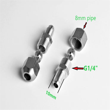 Ø8mm Copper Pipe FlexiPipe fitting to M10x1 Adapter Stepper Reducer- Straight