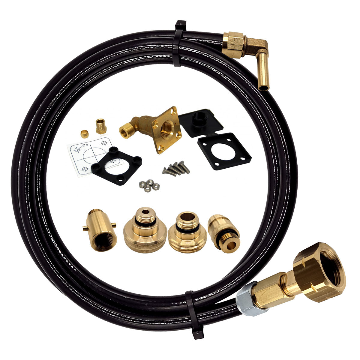 2 metres LPG GPL European Gas Bottle Refill Set with All LPG Adapters Kit ACME DISH EURONOZZLE BAYONET & Non Return Valve Filling Point