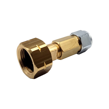 Gas Shell European Female W21.8mm x 1/14 LH to FARO 8mm Polypipe Adapter