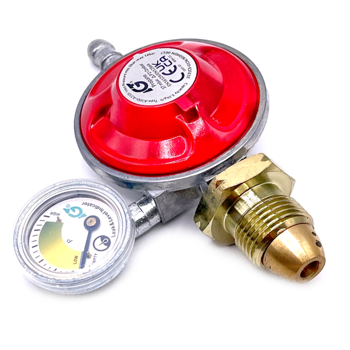 37mb Propane Gas Bottle Regulator With Built in Pressure Gauge Fits Calor Gas & Flogas with POL connection