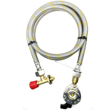 Flexible Reinforced Steel Pipe with Campingaz Bottle 901,904,907 Connector to 22 mm  Gas Cylinder Clip on Set