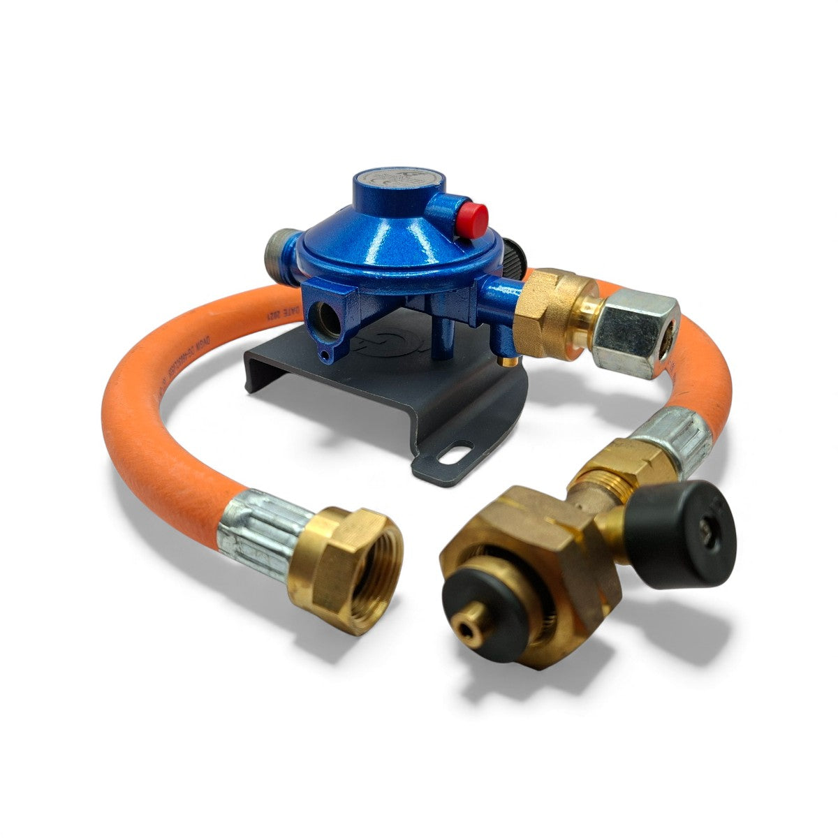 LPG Gas RV Regulator 30mbar 8mm with 450mm G5 W21.8 Pigtail Caravan Kit