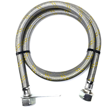 Flexible reinforced steel pipe with two way connectors 21.8 LH