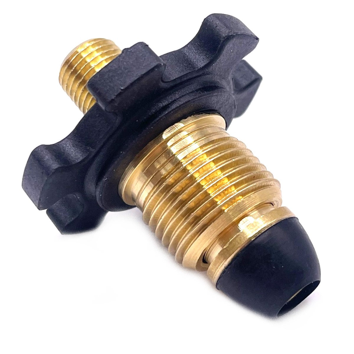 Refill USA & AU gas propane bottle with soft rubber pol adapter & mini hidden non – return valve with dish adapter to fill in some Europe countries.