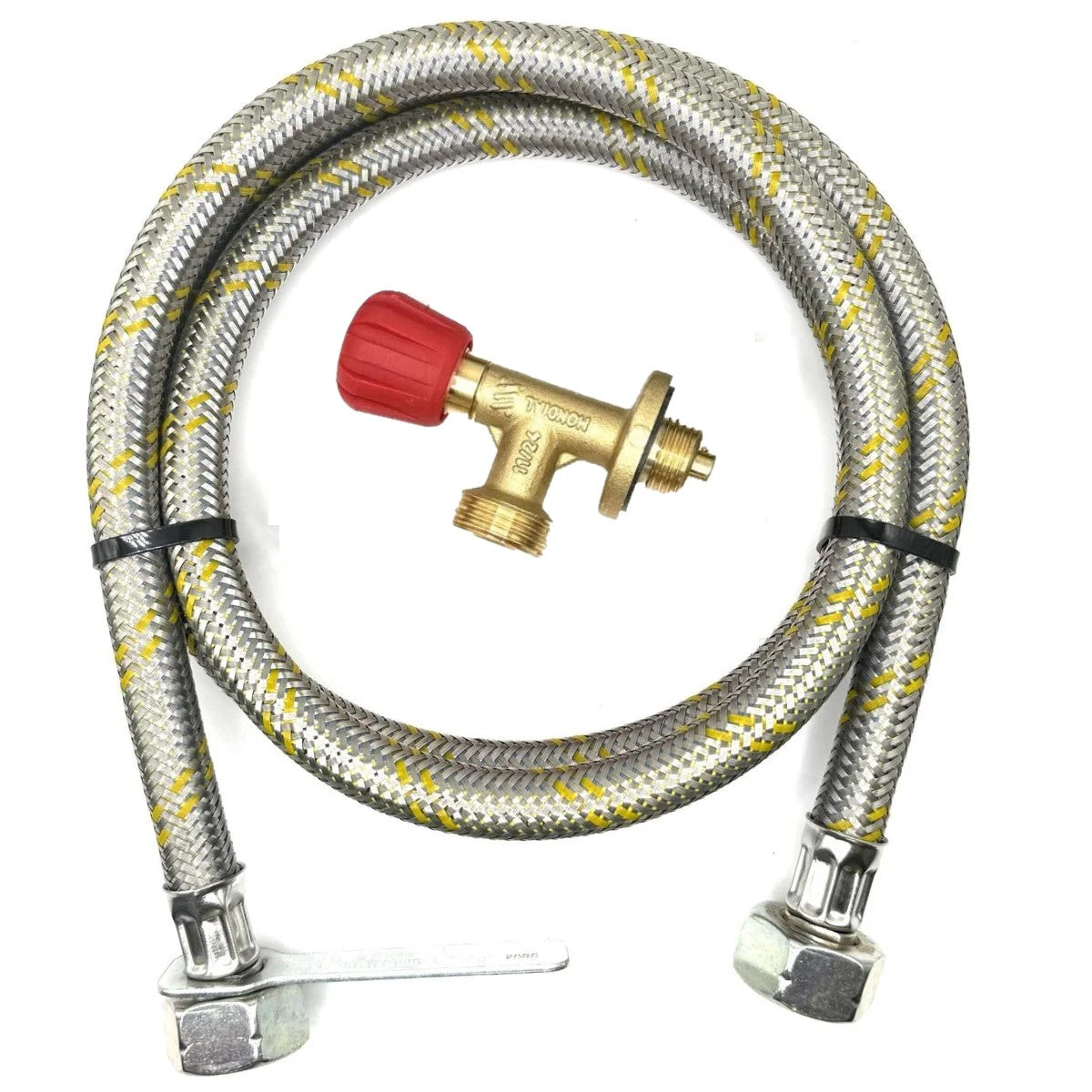 Flexible Reinforced Steel Pipe With Refill transfer gas Campingaz Bottle 901,904,907 with manual valve 16mm