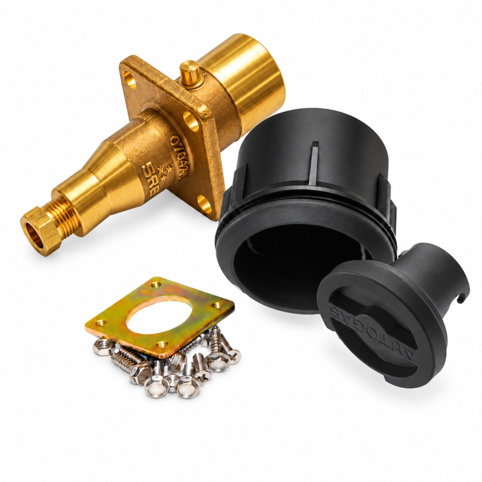 LPG Straight Bayonet Filling Point with 8mm Brass Pipe with Black Fitting Box 70 mm