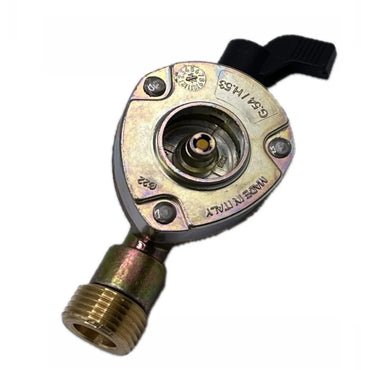 1 Meter Flexible Reinforced Steel Pipe With  SWIVEL W20 RH Fitting And 22mm Clip On Type Gas Bottle Adapter.