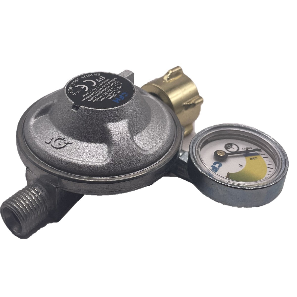 LPG Propane Gas pressure regulator 50 mbar 1.5kg/h with pressure gauge