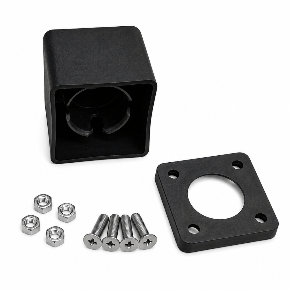 Square LPG Dust Cap Cover Lid with Mounting Plate, Bayonet Fitting & Screws