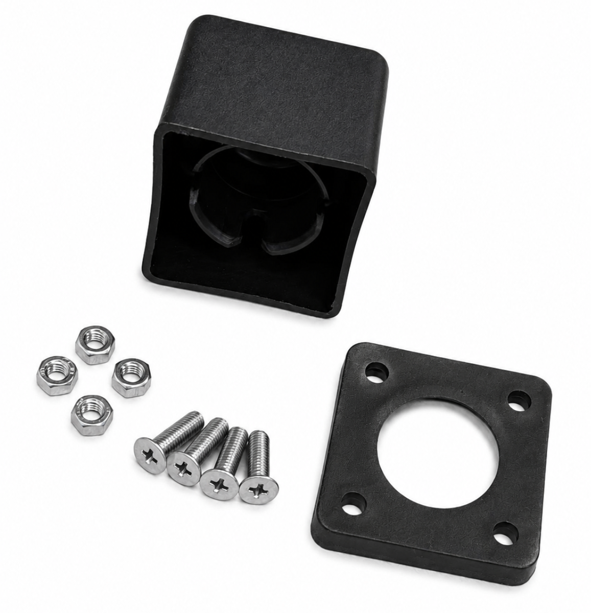 Square LPG Dust Cap Cover Lid with Mounting Plate, Bayonet Fitting & Screws