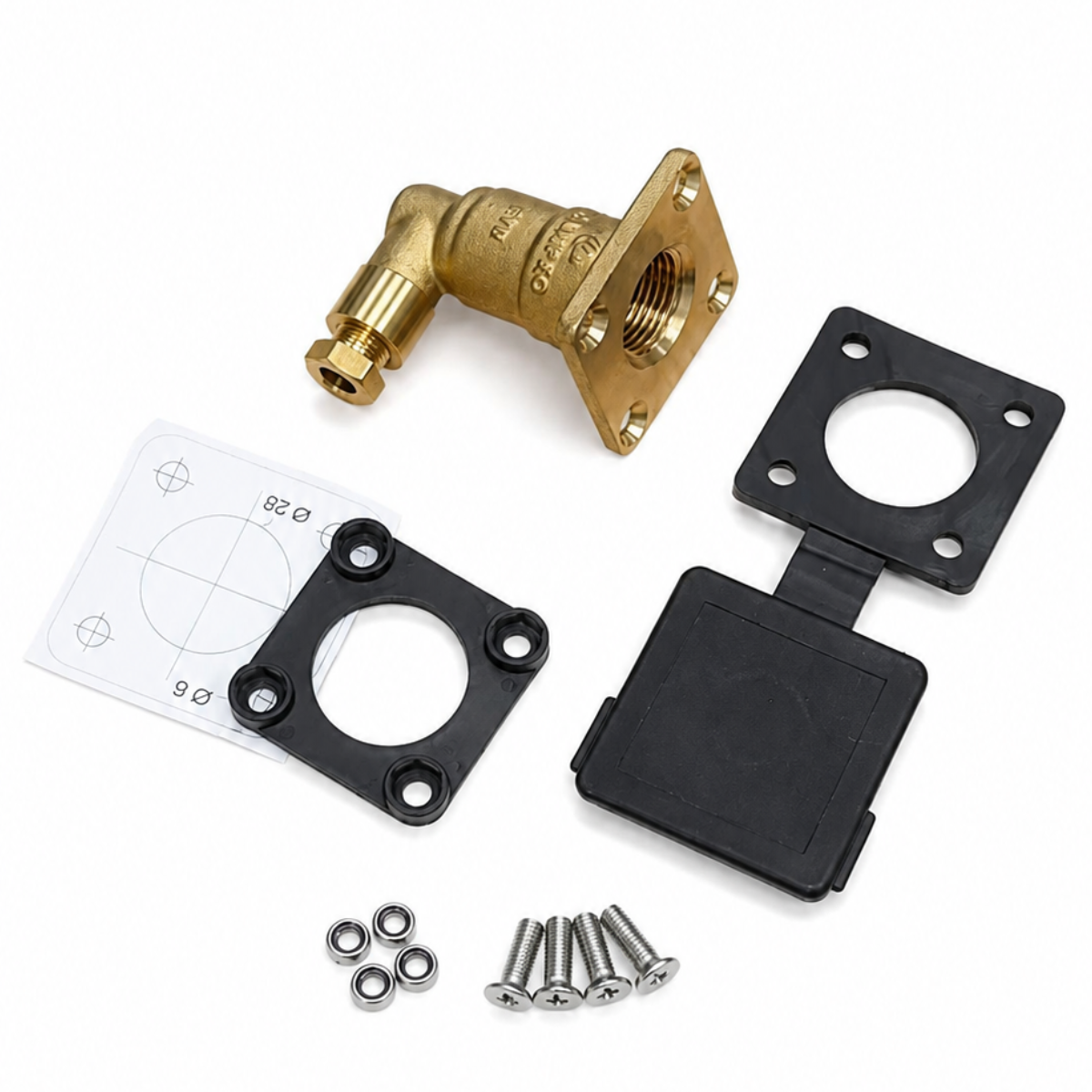 LPG GPL Autogas Angled Filling Point W21.8 x 1/14" 8mm Copper Pipe Non Return Valve