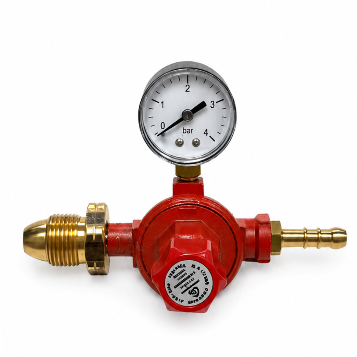 LPG Cavagna High Pressure Adjustable Propane Gas Regulator - 0.5-2 Bar Gauge With 8mm barbed nozzle
